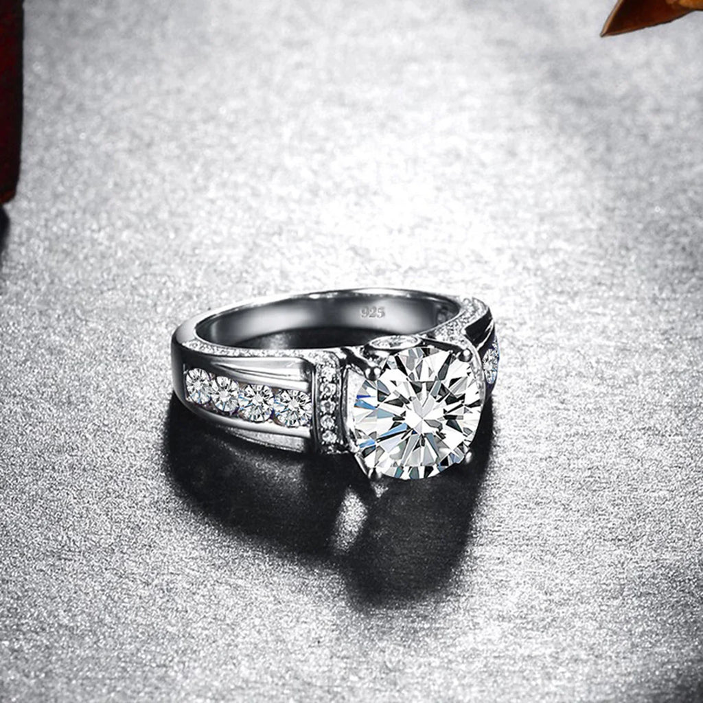 2CT Moissanite Diamond 925 Sterling Silver Rings For Women, Wedding Bands, Luxury Jewelry