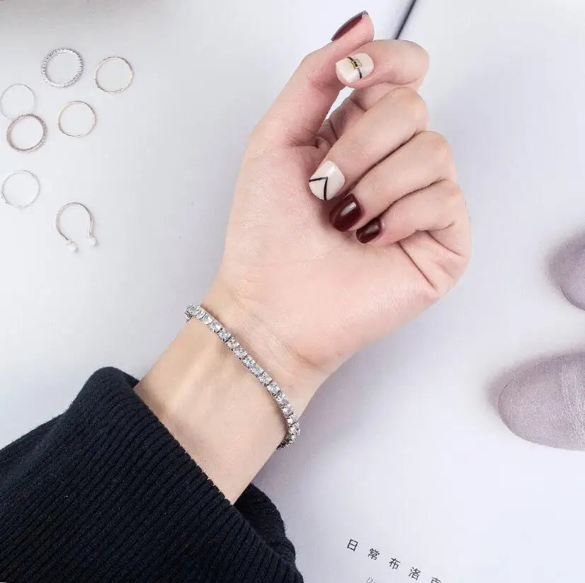 Real Moissanite Bracelet for Women S925 Sterling Silver 4mm Diamonds Bangles Chains with GRA Certificate Fine Jewelry