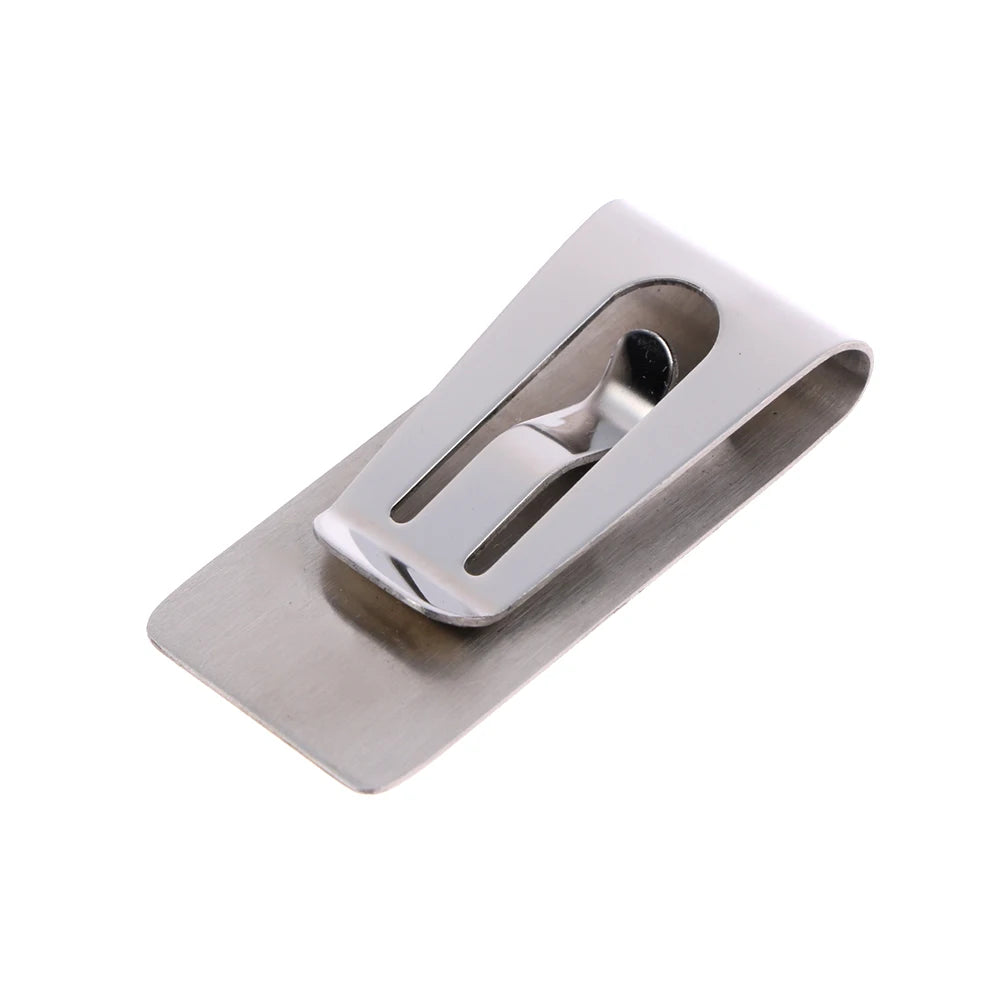 Mens Black, Stainless Steel, Silver Money Clip/Cash Holder Clamp Slim