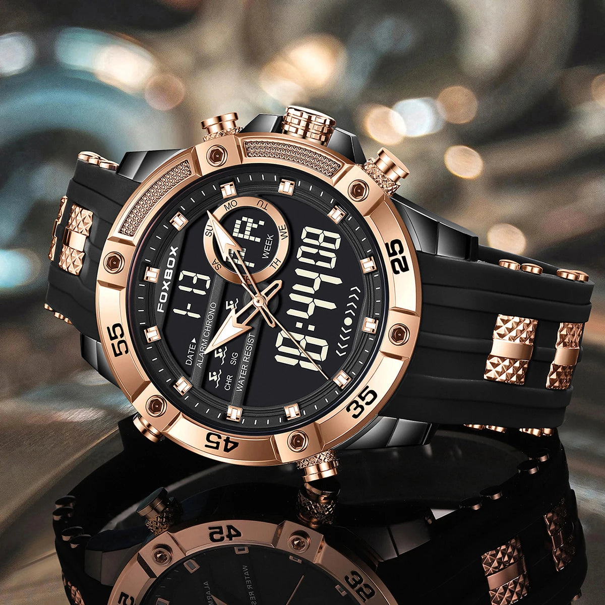 New Original FOXOBOX Brand Luxury Men Watch Military Analog Digital Watches For Men Fashion Sport Waterproof Quartz Chronograph