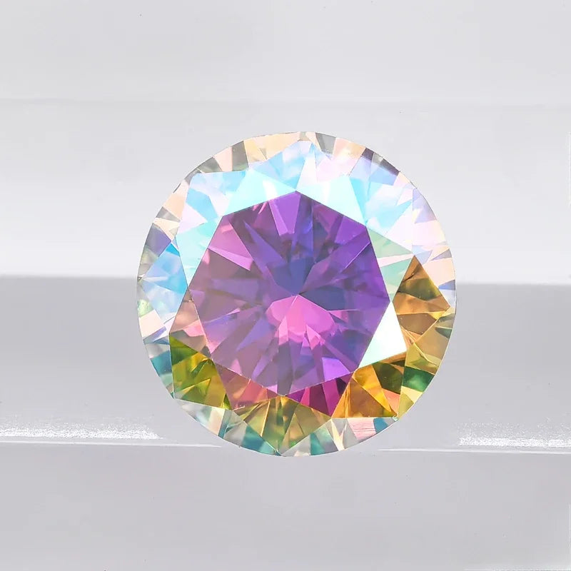 Moissanite Stone AB Colour Gemstone Round Cut  Lab Created Diamond with GRA Certificate