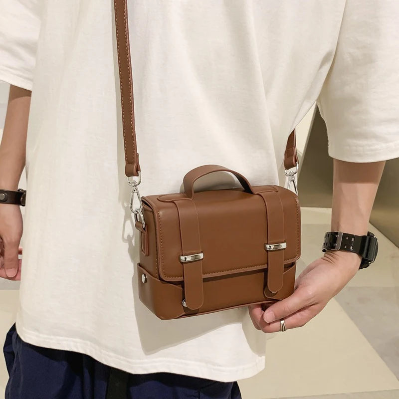Men's Small Flip Style Shoulder/Crossbody Bag Fashionable PU Leather