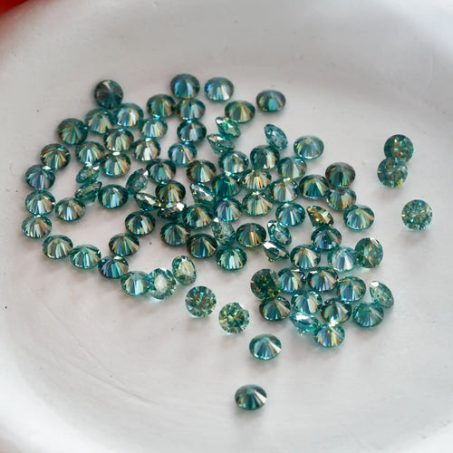 0.1-5CT bluegreen Color moissanite VVS1 3EX Cut Light Blue Green color Moissanite Loose Stone Certified GRA
