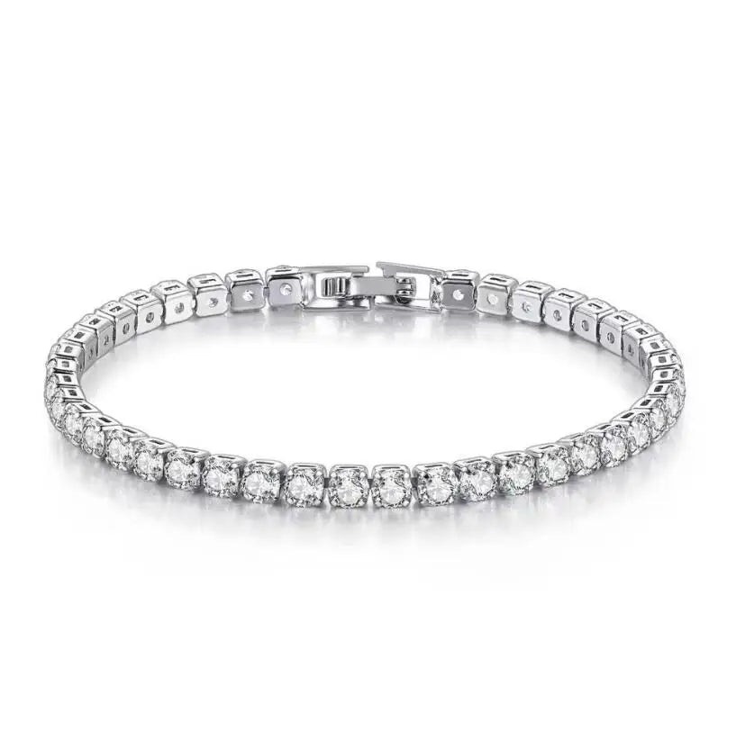 Real Moissanite Bracelet for Women S925 Sterling Silver 4mm Diamonds Bangles Chains with GRA Certificate Fine Jewelry