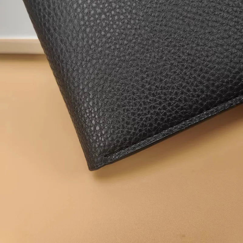 Men's Short Fashion Plaid Horizontal Soft Leather Large Capacity Multi Card Wallet