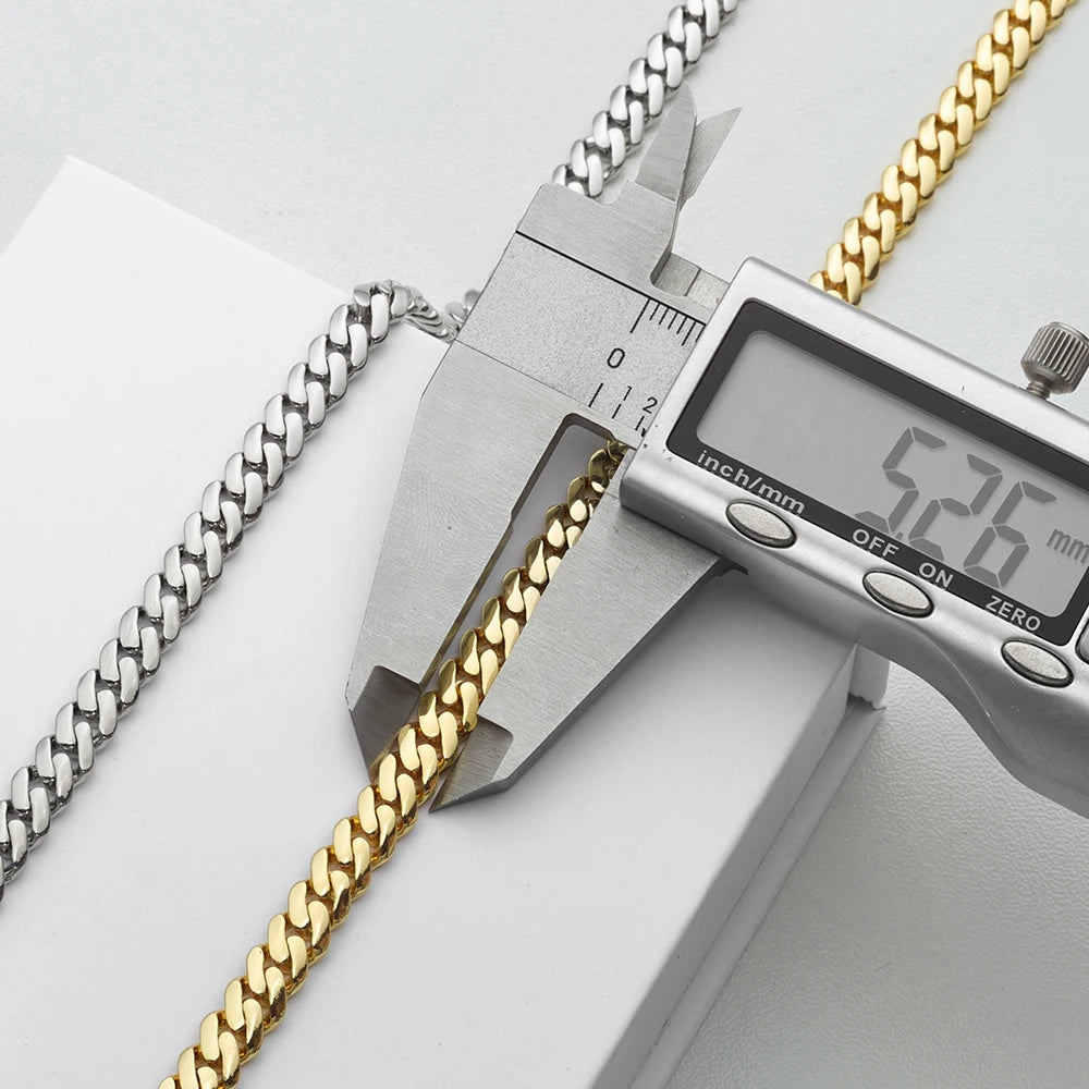 925 VVS Iced Out Moissanite Cuban Link Necklace 6/8/10mm 14K Gold Plated 925 Silver Smooth Monaco Chain Hip Hop Jewelry