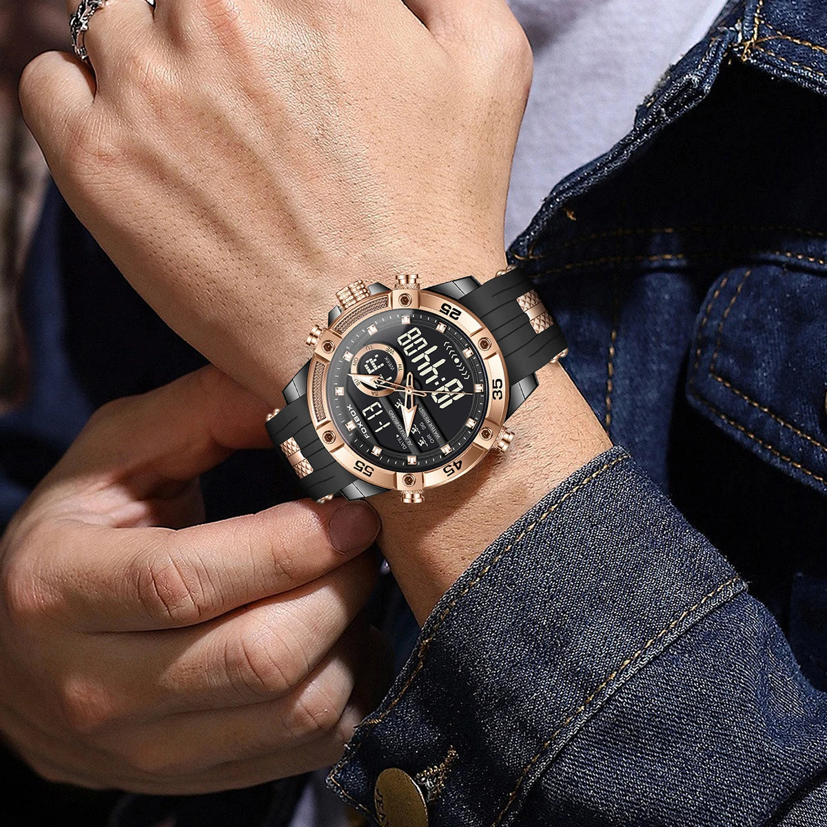 New Original FOXOBOX Brand Luxury Men Watch Military Analog Digital Watches For Men Fashion Sport Waterproof Quartz Chronograph
