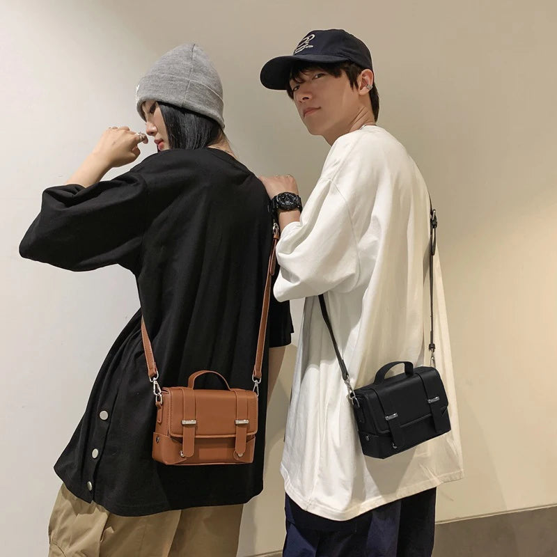 Men's Small Flip Style Shoulder/Crossbody Bag Fashionable PU Leather