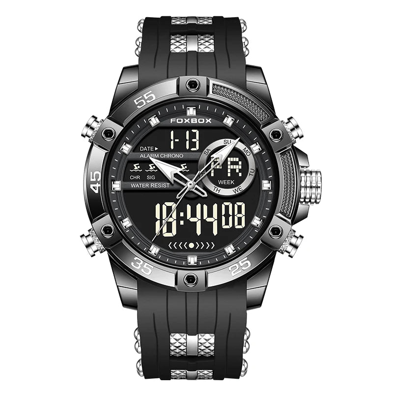 New Original FOXOBOX Brand Luxury Men Watch Military Analog Digital Watches For Men Fashion Sport Waterproof Quartz Chronograph
