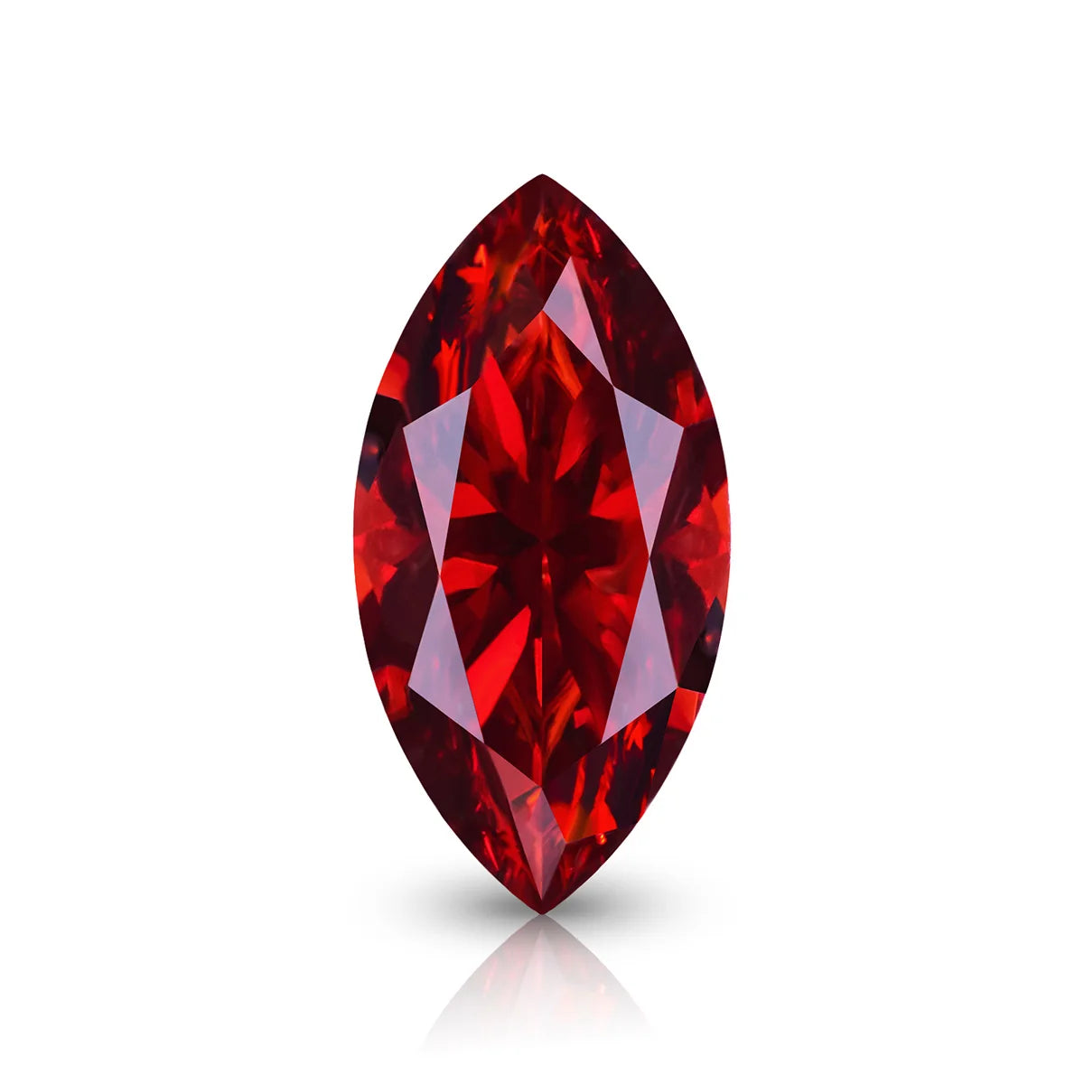 Garnet Red Moissanite Stone 0.5ct-3ct D Color Passes Diamond Tester GRA Certificate
