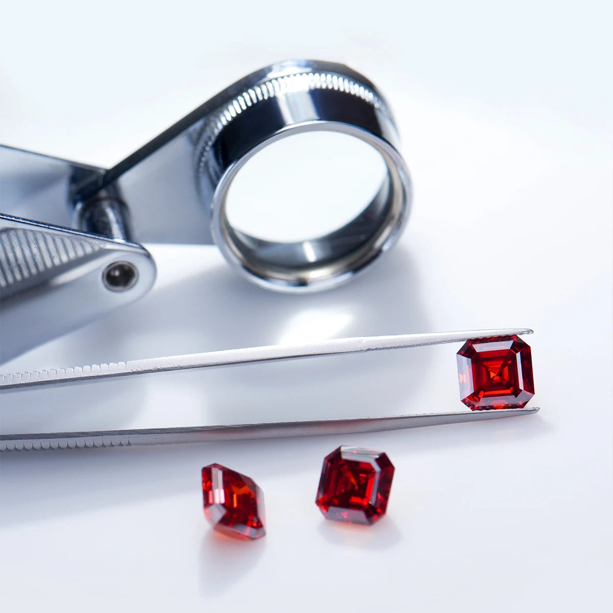 Garnet Red Moissanite Stone 0.5ct-3ct D Color Passes Diamond Tester GRA Certificate